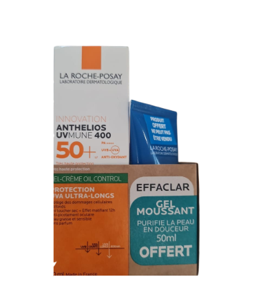 ROCHE POSAY ANTHELIOS CREME MATIFIANTE INVISIBLE SPF50+ 50ML + EFFACLAR GEL MOUSSANT...