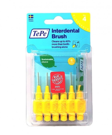 TEPE BROSSETTES INTERDENTAIRES JAUNE 0.7MM TAILLE 4 *6 18132/2