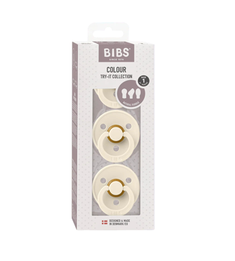 BIBS COLOUR 3 SUCETTES TRY IT PACK IVORY TAILLE 1 REF 81340