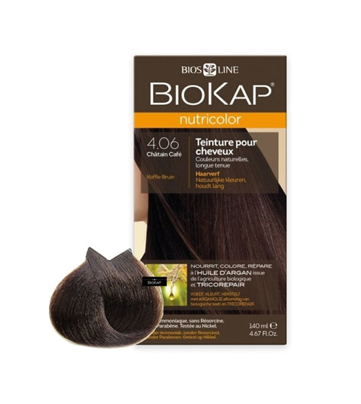 BIOKAP NUTRICOLOR 4.06 CHATAIN CAFE NEW