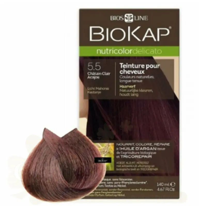 BIOKAP NUTRICOLOR DELICATO 5.5 CHATAIN CLAIR ACAJOU