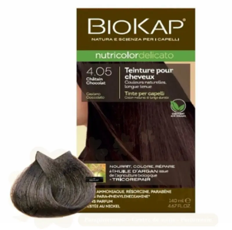 BIOKAP NUTRICOLOR DELICATO RAPID 4.05 CHATAIN CHOCOLAT