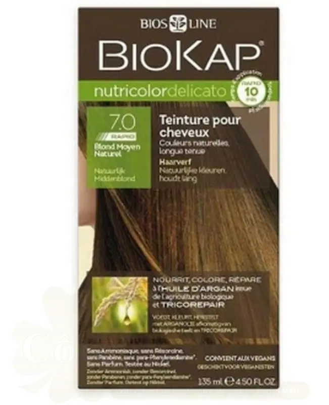 BIOKAP NUTRICOLOR DELICATO RAPID 7.0 BLOND MOYEN 135 ML