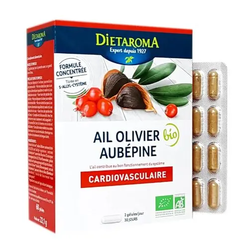 DIETAROMA AIL OLIVIER AUBEPINE 60 COMPRIMES