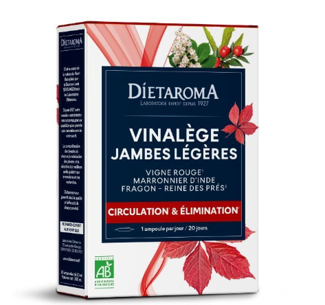DIETAROMA VINALEGE JAMBES LEGERES 20 AMPOULES
