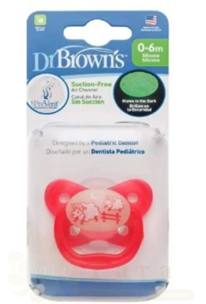 DR BROWNS SUCETTE GLOW IN THE DARK 0-6M PV11007