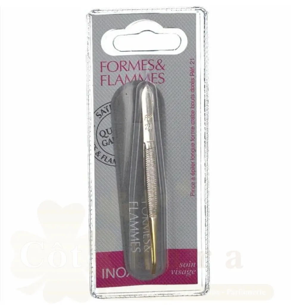 FORMES&FLAMMES PINCE A EPILER ACIER FORGE BOUTS DORES FORMES CRABE 8CM REF...