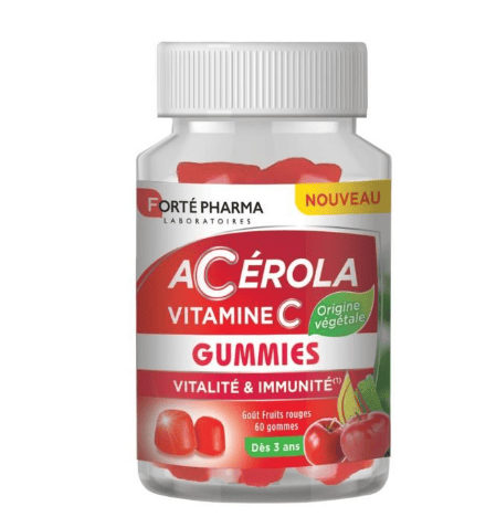 FORTE PHARMA ACEROLA VITAMINE C GOUT FRUITS ROUGES 60 GOMMES