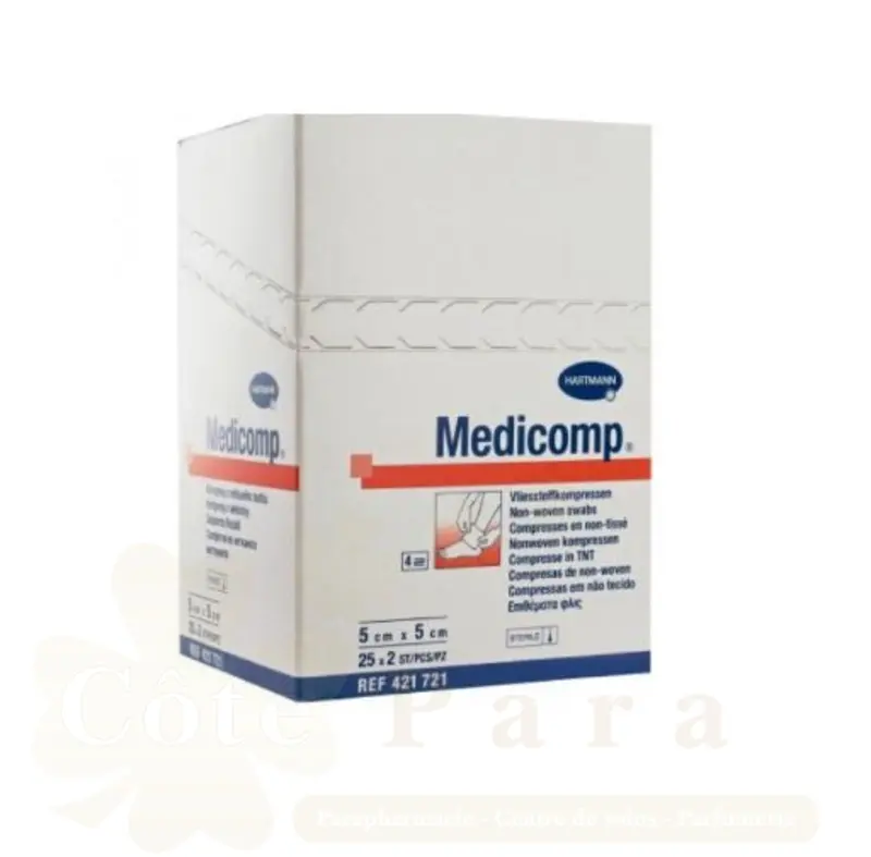 HARTMANN COMPRESSES MEDICOMP 5CM*5CM (100PSC) REF 411841