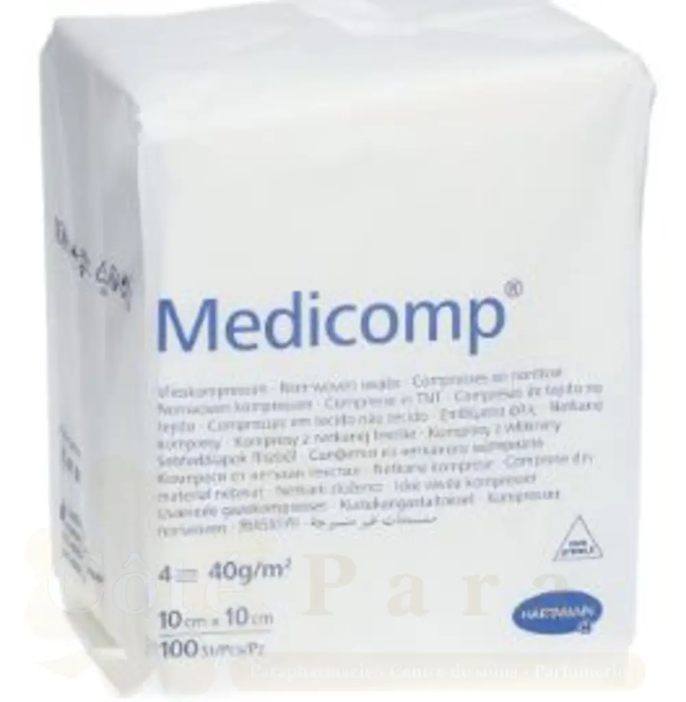 HARTMANN COMPRESSES MEDICOMP NON STERILES 10CM*10CM (100PSC) REF411845