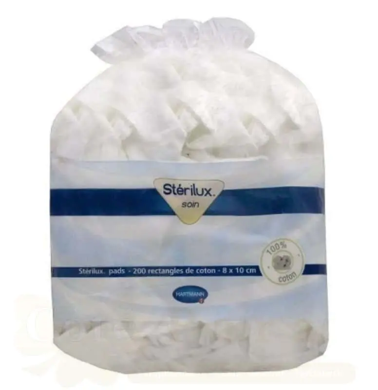 HARTMANN STERILUX COTON PADS RECTANGLES DE COTON 200U 8X10CM xxxx
