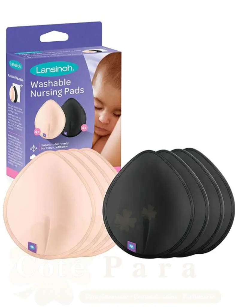 LANSINOH COUSSINET D’ALLAITEMENT LAVABLE ROSE/NOIR 8 UNITES