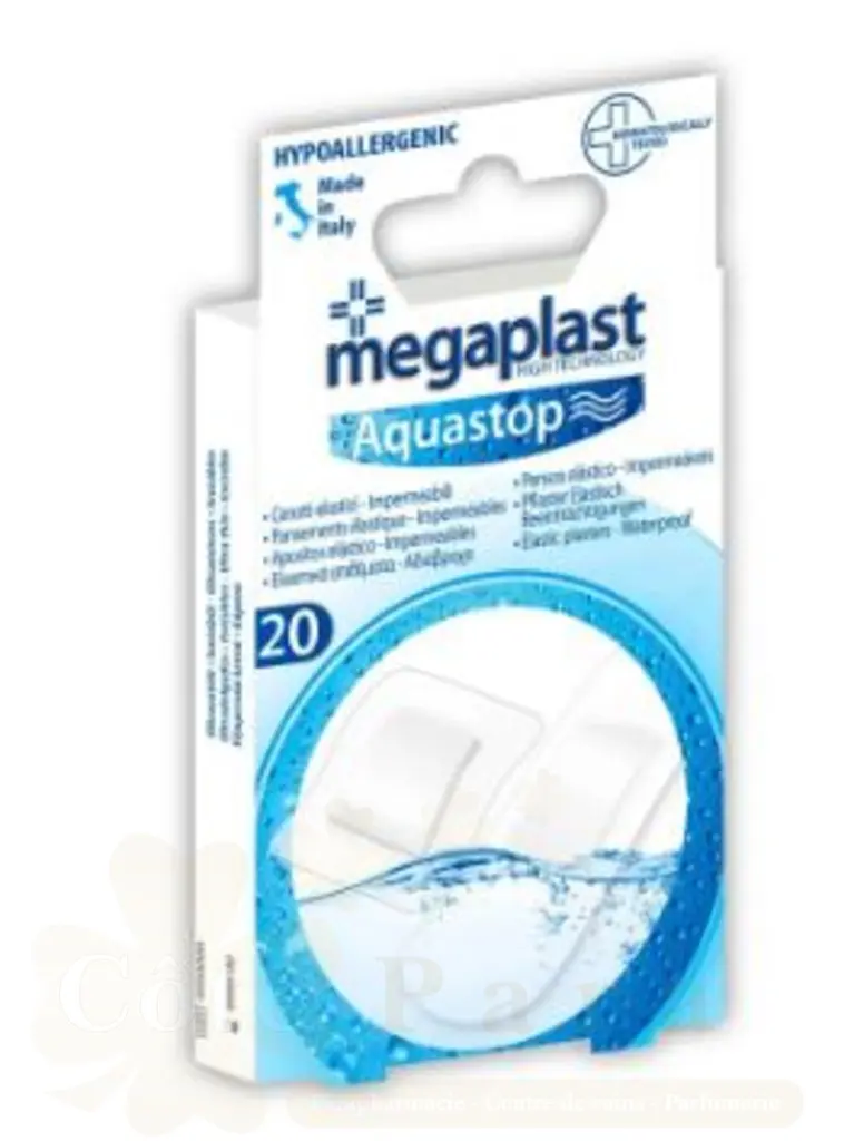 MEGAPLAST AQUASTOP PANSEMENTS ELASTIQUE-IMPERMEABLES BOITE DE 20 REF 112417