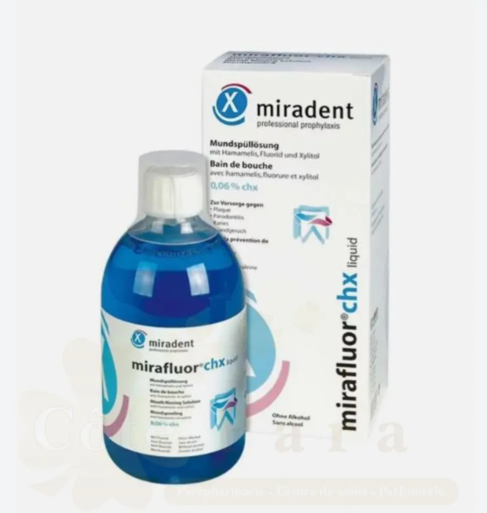 MIRADENT MIRAFLUOR 0.06% CHX BAIN DE BOUCHE 100ML
