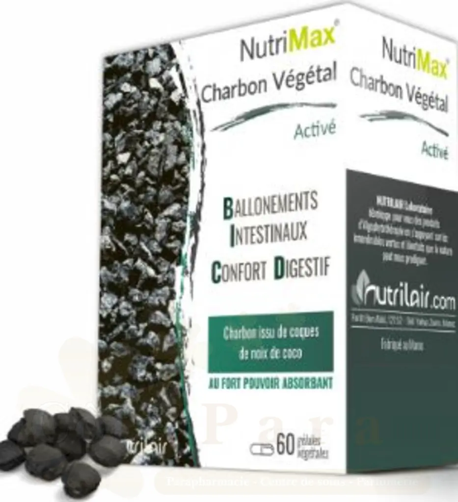 NUTRIMAX CHARBON VEGETAL 60 GELULES