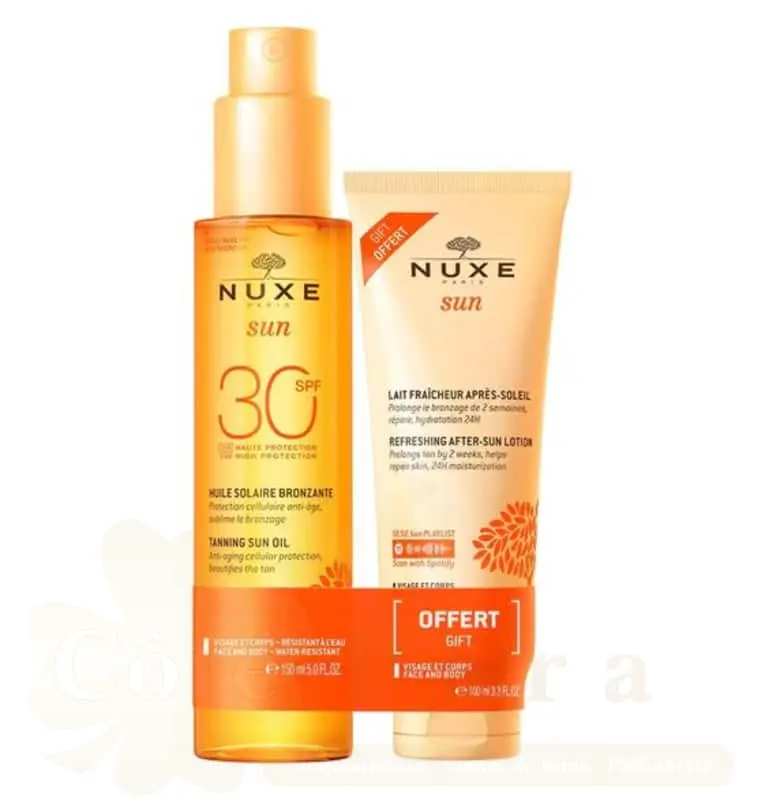NUXE SUN HUILE BRONZANTE HAUTE PROTECTION SPF 30 150ml+ LAIT AP SOLEIL...