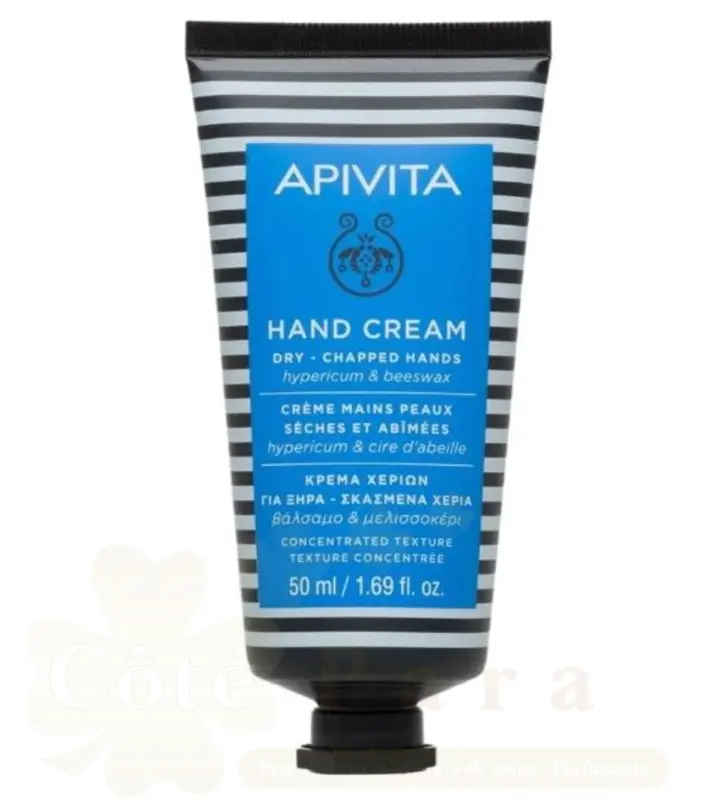 APIVITA CREME MAINS PEAUX SECHES HYPERCIUM ET CIRE D’ABEILLE 50ML