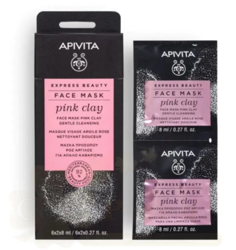 APIVITA EXPRESS BEAUTY FACE MASK PINK CLAY NETTOYANT DOUCEUR 2X8ML