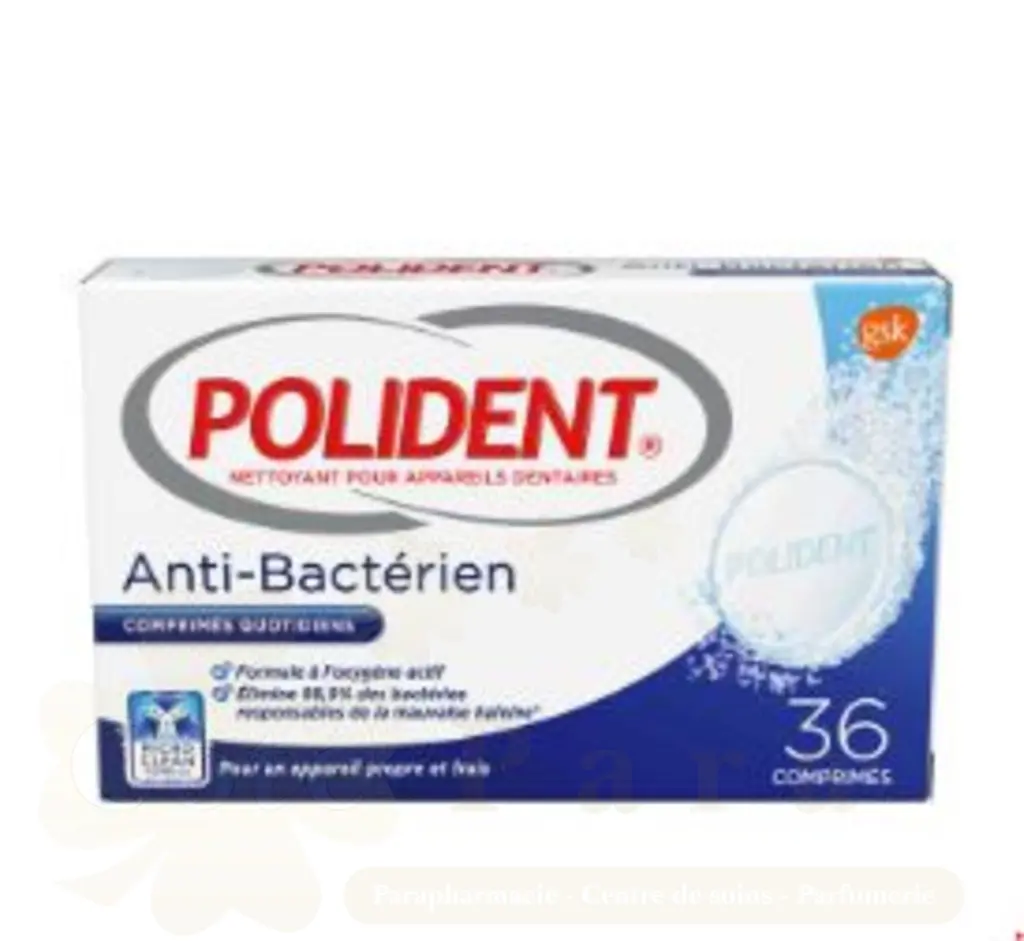 POLIDENT ANTI BACTERIEN 36 COMPRIMES
