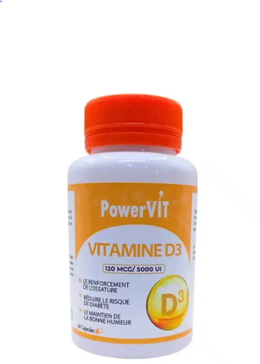 POWERVIT VITAMINE D3 120MCG/5000UI 60 CAPSULES