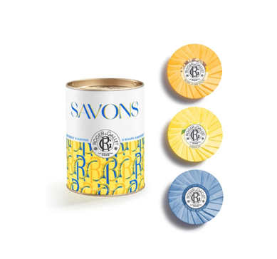 ROGER & GALLET BOITE METAL 3 SAVONS BOIS D’ORANGE/CEDRAT/BOIS DE SENTAL 300G