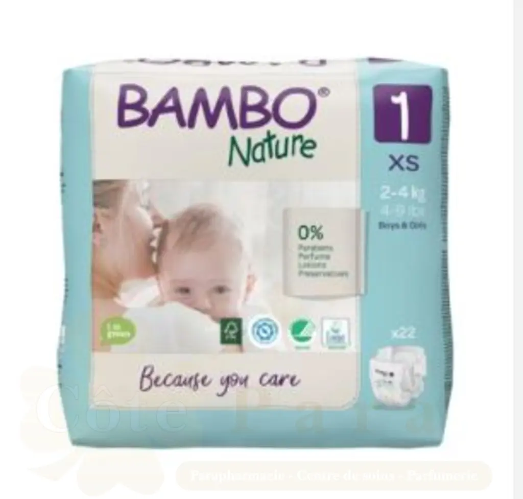 BAMBO NATURE COUCHE XS T1 2-4KG 22U