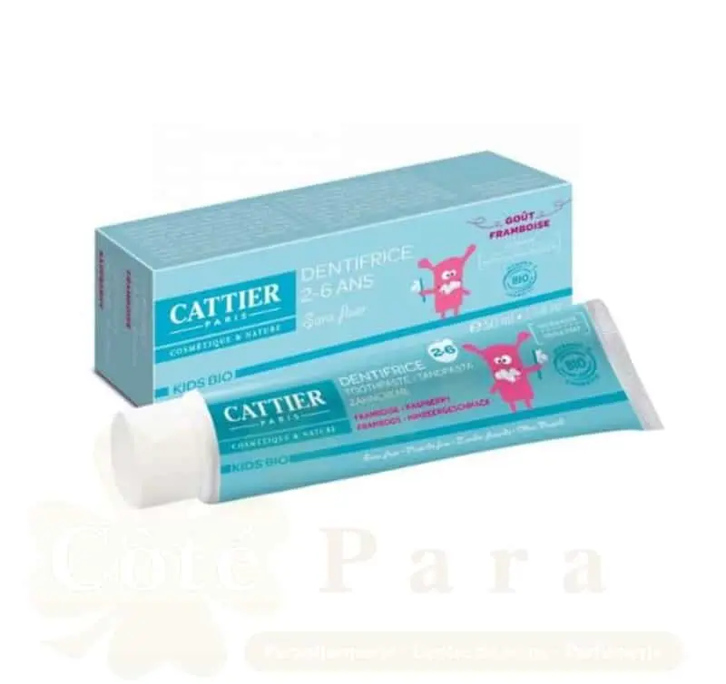 CATTIER DENTIFRICE 2-6 SS FLUOR FRAMBOISE 50ML NEW