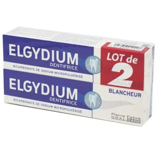 ELGYDIUM DENTIFRICE BLANCHEUR BICARBONATE 75ML LOT DE 2 + BAD MICROBALL BLANCHEUR...